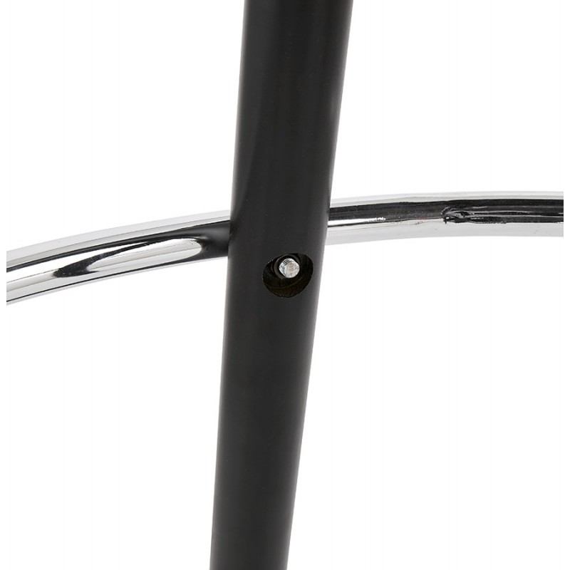 Tabouret de bar mi-hauteur design pieds bois noirs ROXAL MINI (noir) - image 62519