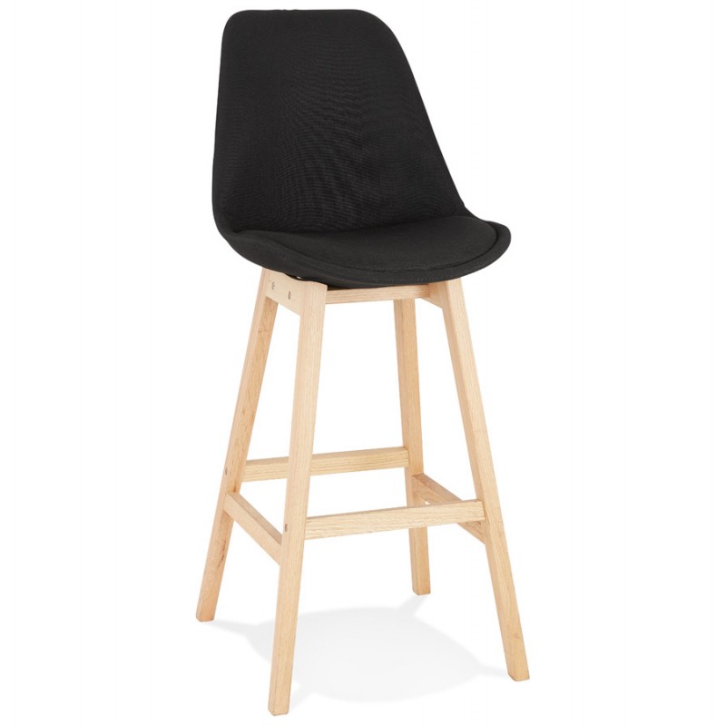 Taburete de bar silla de bar pies madera natural ILDA (negro) - image 62582