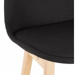 Tabouret de bar chaise de bar pieds bois naturel ILDA (noir)