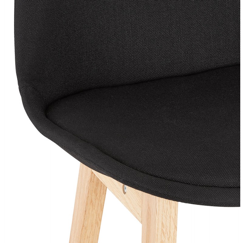 Taburete de bar silla de bar pies madera natural ILDA (negro) - image 62588