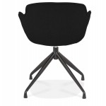 Designstuhl mit Stoffarmlehnen, Füße, Metall, schwarz, AYAME (schwarz)
