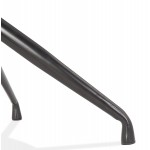 Chaise design avec accoudoirs en tissu pieds métal noirs AYAME (noir)