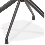 Chaise design avec accoudoirs en tissu pieds métal noirs AYAME (gris)