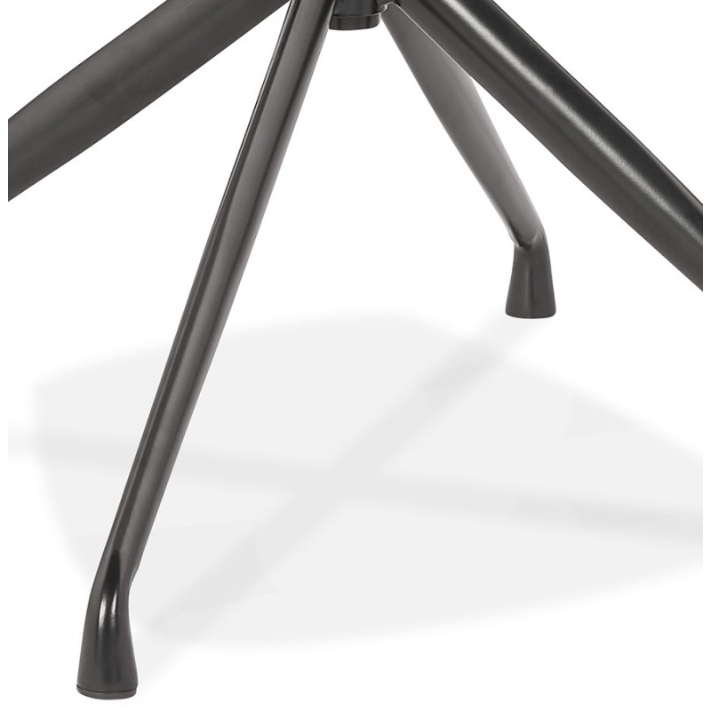 Chaise design avec accoudoirs en tissu pieds métal noirs AYAME (gris) - image 62618