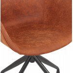 Design chair with black metal foot microfiber armrests KIYO (brown)