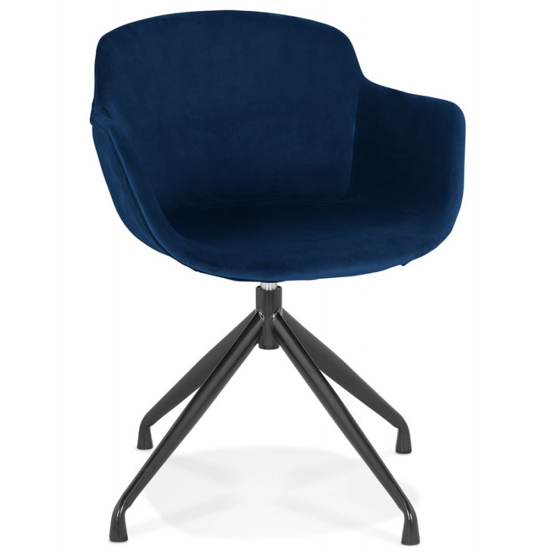 Design-Stuhl mit schwarzen Metallfuß-Samt-Armlehnen KOHANA (blau) - image 62632