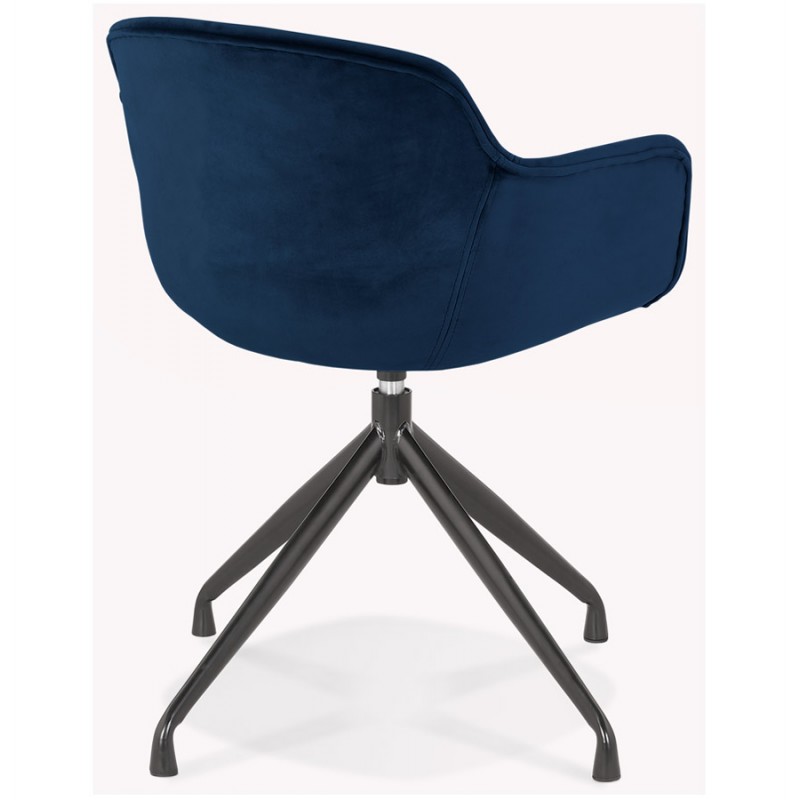 Design chair with black metal foot velvet armrests KOHANA (blue) - image 62635