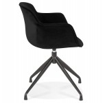 Design chair with black metal foot velvet armrests KOHANA (black)