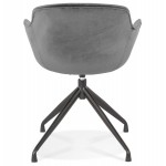 Design chair with black metal foot velvet armrests KOHANA (grey)