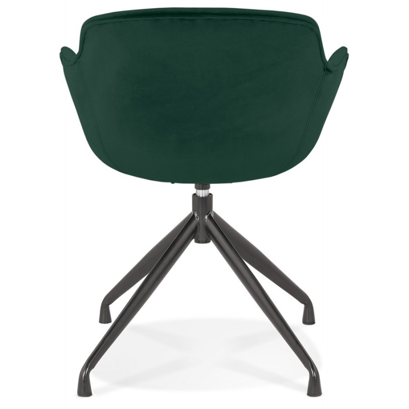 Chaise design avec accoudoirs en velours pieds métal noirs KOHANA (vert) - image 62663