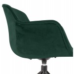Design-Stuhl mit schwarzen Metallfuß-Samt-Armlehnen KOHANA (grün)