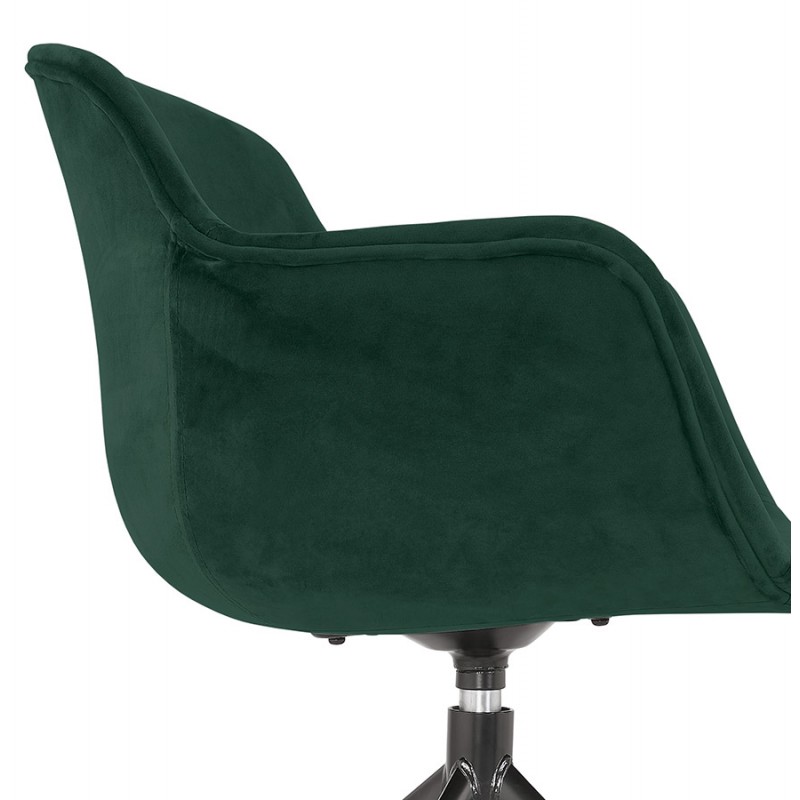 Chaise design avec accoudoirs en velours pieds métal noirs KOHANA (vert) - image 62664