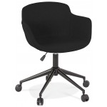 Bürostuhl auf Rädern aus Stofffüßen schwarzes Metall ALARIC (schwarz)