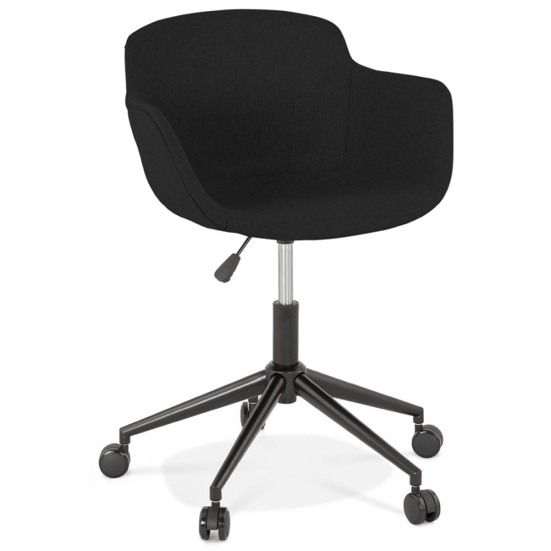 Office chair on wheels in fabric feet black metal ALARIC (black) - image 62673