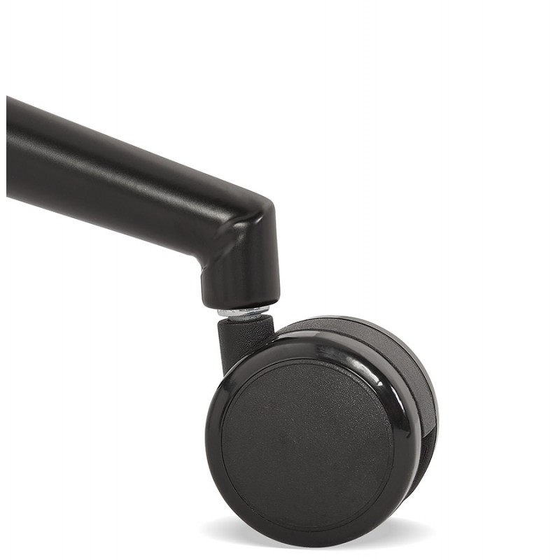 Silla de oficina sobre ruedas en pies de tela negro metal ALARIC (negro) - image 62681