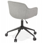 Office chair on wheels in fabric feet black metal ALARIC (gray)