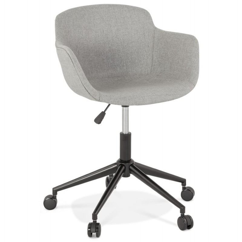 Office chair on wheels in fabric feet black metal ALARIC (gray) - image 62687
