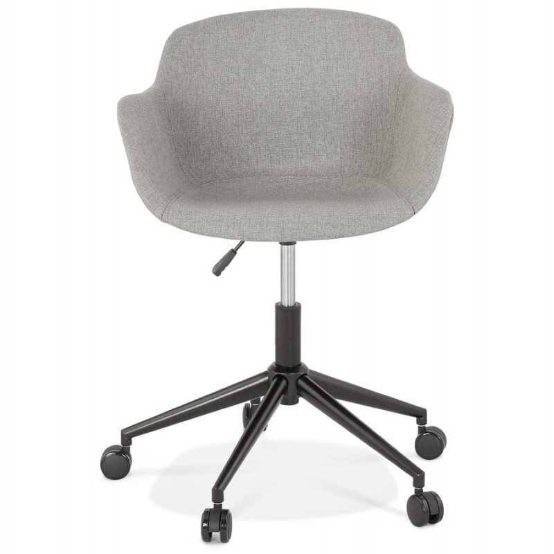 Chaise de bureau sur roulettes en tissu pieds métal noirs ALARIC (gris) - image 62688