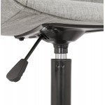 Chaise de bureau sur roulettes en tissu pieds métal noirs ALARIC (gris)