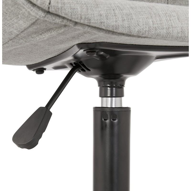 Chaise de bureau sur roulettes en tissu pieds métal noirs ALARIC (gris) - image 62690