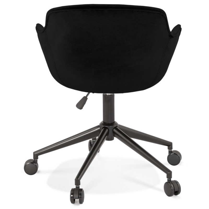 Office chair on wheels in black metal velvet feet CEYLON (black) - image 62725