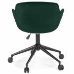 Bürostuhl auf Rädern in Samtfüßen schwarzes Metall CEYLON (grün)
