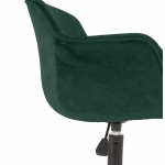 Office chair on wheels in velvet feet black metal CEYLON (green)