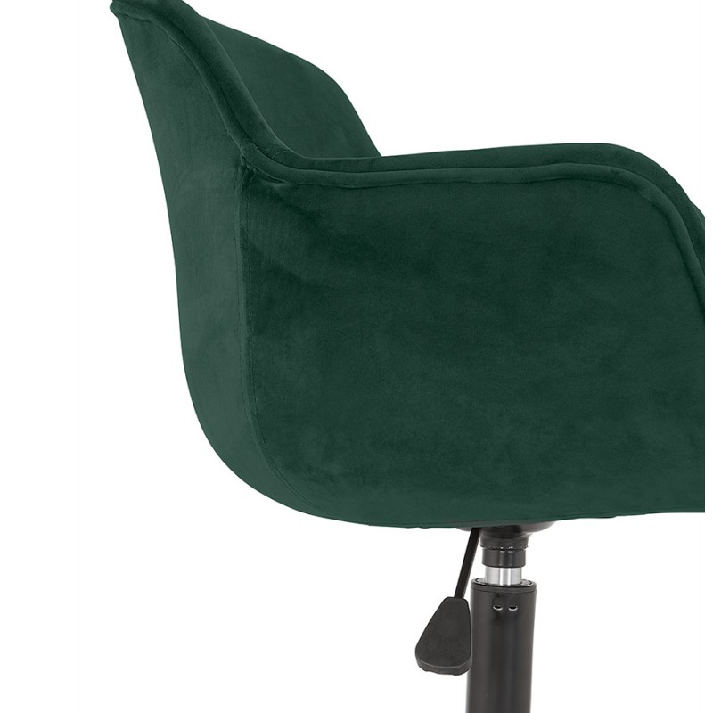 Office chair on wheels in velvet feet black metal CEYLON (green) - image 62746