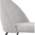 Design lounge chair in fabric and legs e black metal CALVIN (grey)