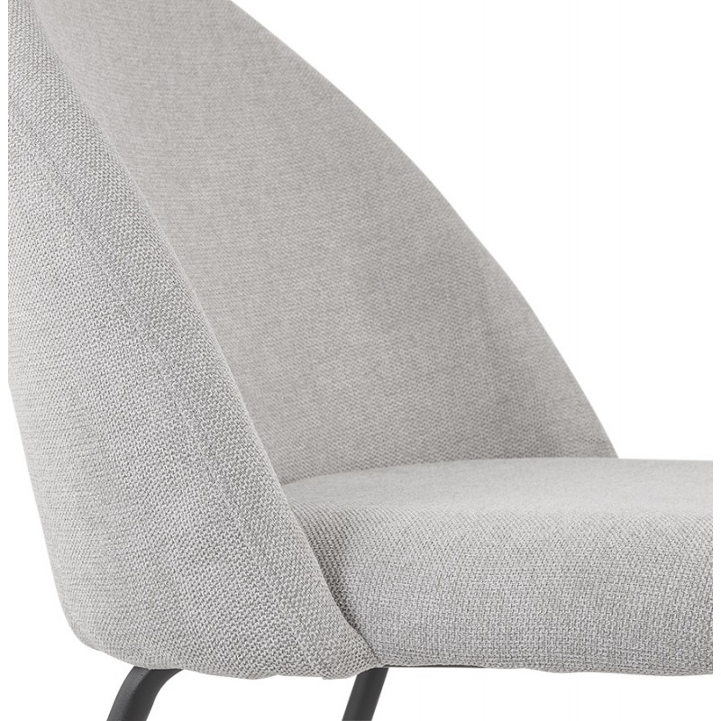 Design lounge chair in fabric and legs e black metal CALVIN (grey) - image 62760