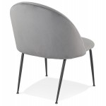 Design-Lounge-Sessel aus Samt und Beinen aus schwarzem Metall ARTHUS (grau)