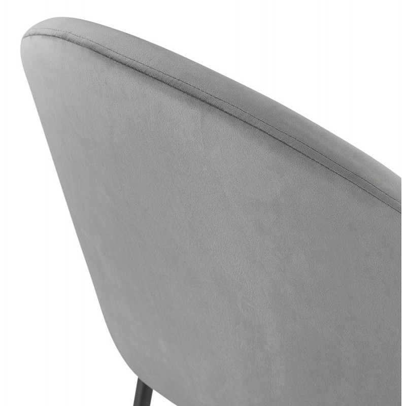 Design lounge armchair in velvet and legs e black metal ARTHUS (gray) - image 62772