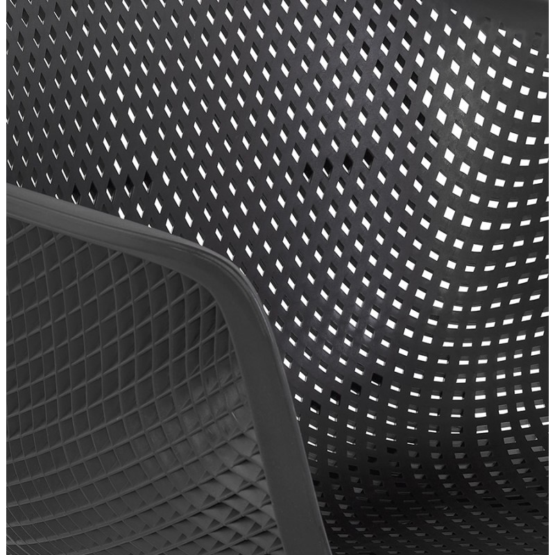 Chaise avec accoudoirs en métal Intérieur-Extérieur pieds métal noirs MACEO (noir) - image 62807