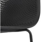 Stuhl mit Metallarmlehnen Indoor-Outdoor schwarze Metallfüße MACEO (schwarz)