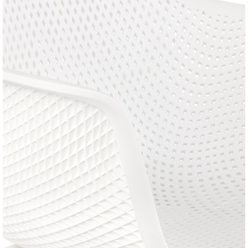 Silla con brazos metálicos Interior-Exterior pies de metal blanco MACEO (blanco) - image 62822