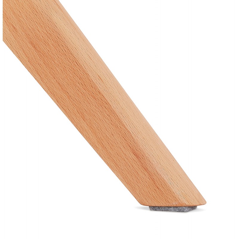 Silla con reposabrazos en pies de microfibra de madera natural AUXENCE (marrón) - image 62837
