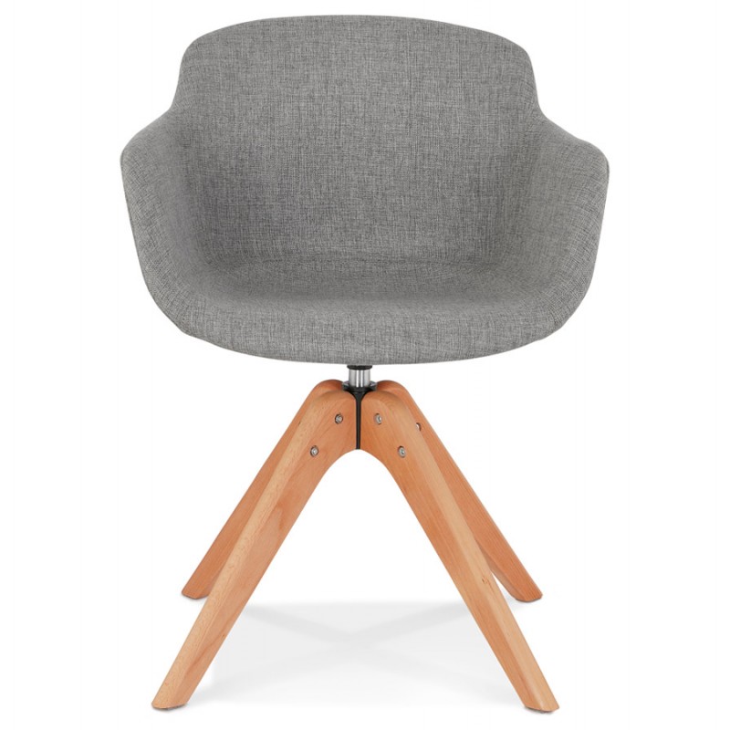 Stuhl mit Armlehnen aus Stofffüßen Naturholz STANIS (grau) - image 62849
