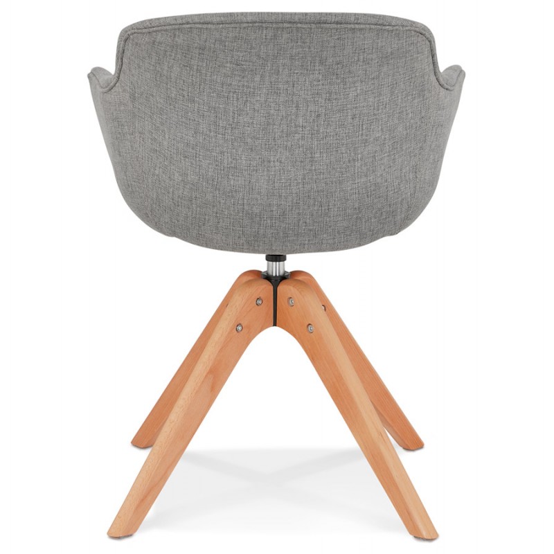 Stuhl mit Armlehnen aus Stofffüßen Naturholz STANIS (grau) - image 62852