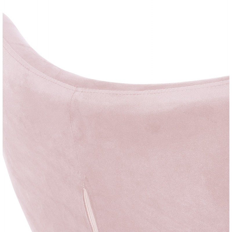 Armchair with ears in velvet feet black wood EMRYS (pink) - image 62907