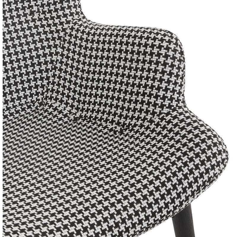 Patchwork ear chair in fabric feet natural wood LIOR (houndsfoot) - image 62929