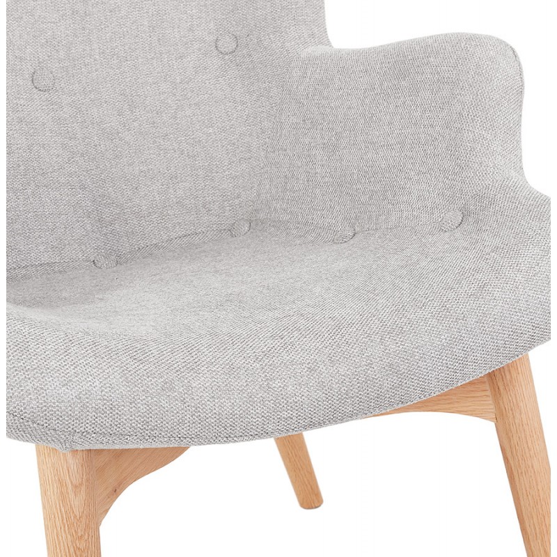 Ear armchair in fabric feet natural wood RHYS (gray) - image 62962