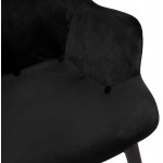 Velvet armchair feet black wood EMRYS (black)