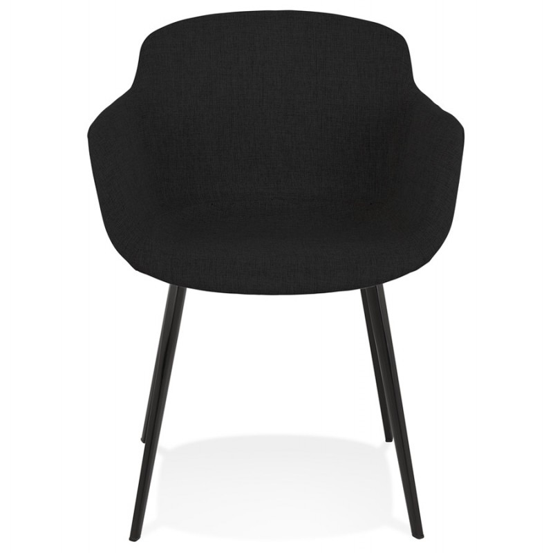 Chaise avec accoudoirs en tissu pieds métal noir ORIS (noir) - image 63012