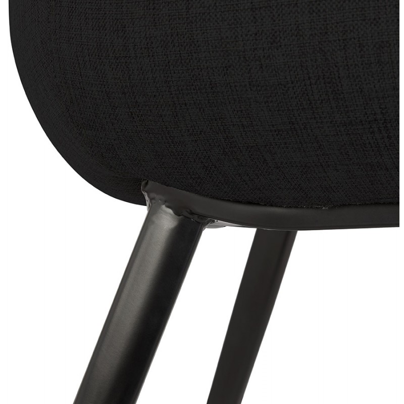 Chaise avec accoudoirs en tissu pieds métal noir ORIS (noir) - image 63020