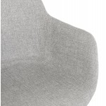 Chaise avec accoudoirs en tissu pieds métal noir ORIS (gris)