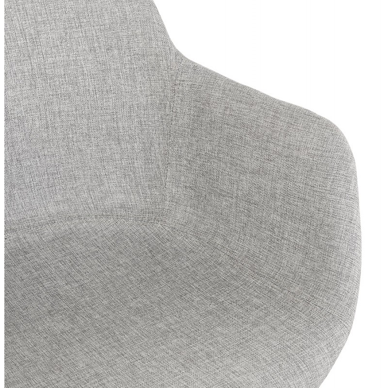 Chaise avec accoudoirs en tissu pieds métal noir ORIS (gris) - image 63028
