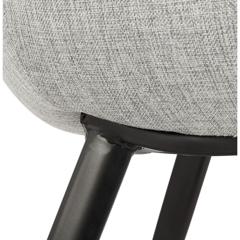 Chaise avec accoudoirs en tissu pieds métal noir ORIS (gris) - image 63031