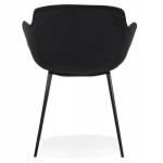 Stuhl mit Armlehnen aus Samtfüßen aus schwarzem Metall KEVAN (schwarz)