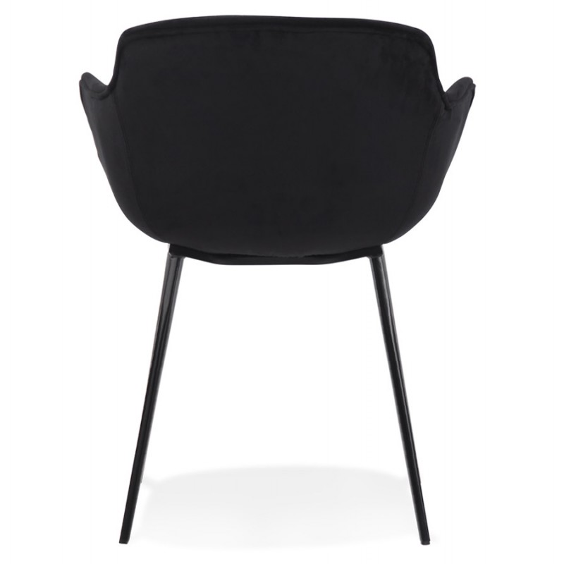 Stuhl mit Armlehnen aus Samtfüßen aus schwarzem Metall KEVAN (schwarz) - image 63043