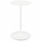 Table haute plateau rond en bois et pied en métal blanc NIELS (Ø 60 cm) (blanc)
